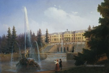  grande Tableaux - vue de la grande cascade à petergof et du grand palais de peterg Ivan Aivazovsky